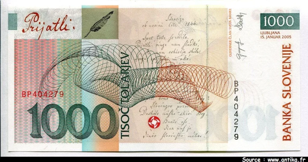 1000 Tolarjev France Preseren