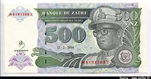500 Nouveaux Zaires Mobutu * *