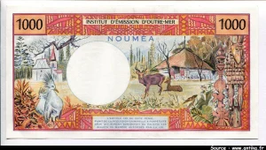 1000 Frs Jeune fille couronnée de fleurs & Huttes NOUMEA Alph:0.003 PROMO PROMO