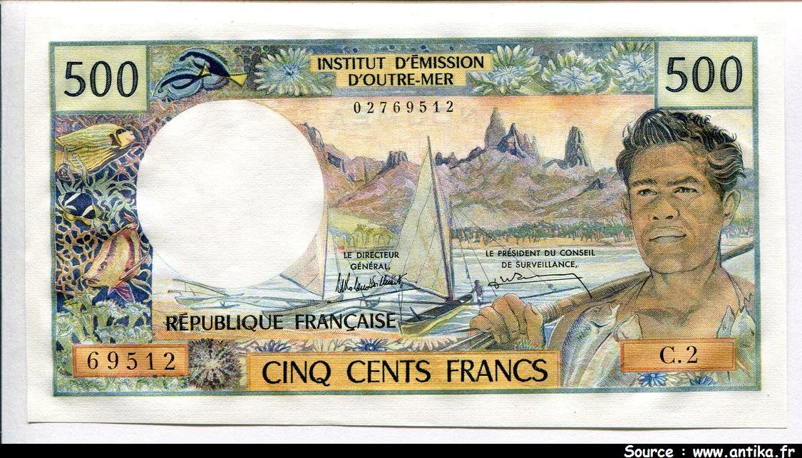 500 Frs Pêcheur & Pirogue NOUMEA Alph:C.2 PROMO * * * *