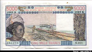 5000 Frs Femme & Longue Barque Alph:N.011 * *