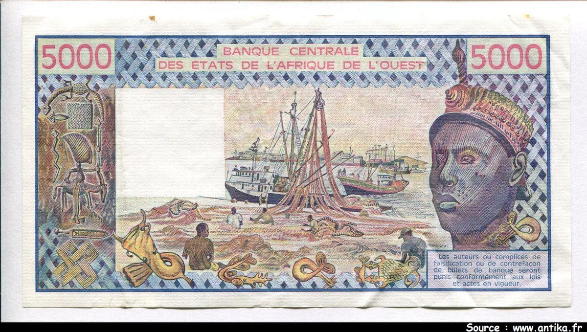 5000 Frs Femme & Longue Barque Alph:N.011 * *