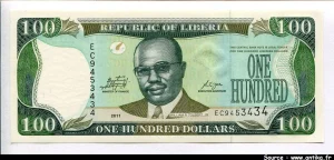 100 Dollars W.R.Tolbert * *