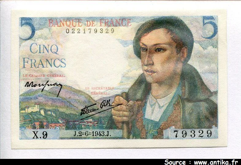5 FRANCS BERGER - Type 1943