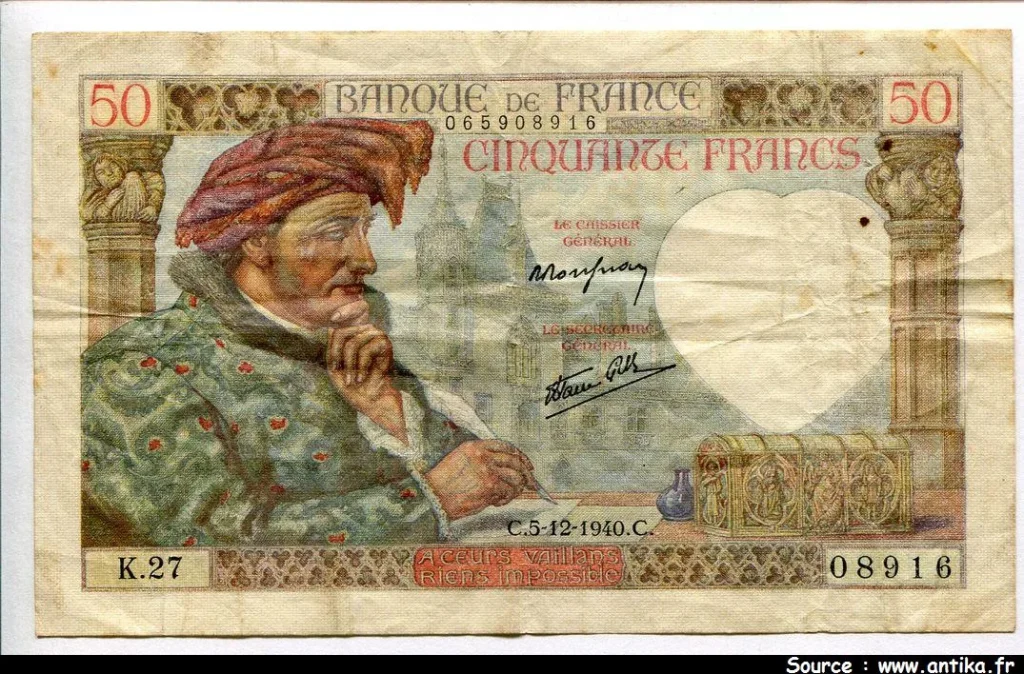 50 FRANCS JACQUES CŒUR - Type 1941
