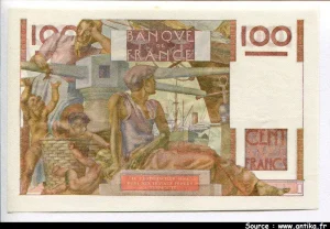 100 FRANCS JEUNE PAYSAN - Type 1945 filigrane inversé