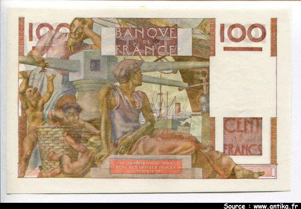 100 FRANCS JEUNE PAYSAN - Type 1945 filigrane inversé