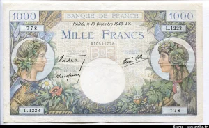 1000 FRANCS COMMERCE & INDUSTRIE - Type 1940