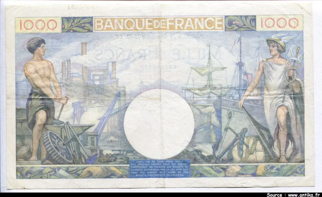 1000 FRANCS COMMERCE & INDUSTRIE - Type 1940