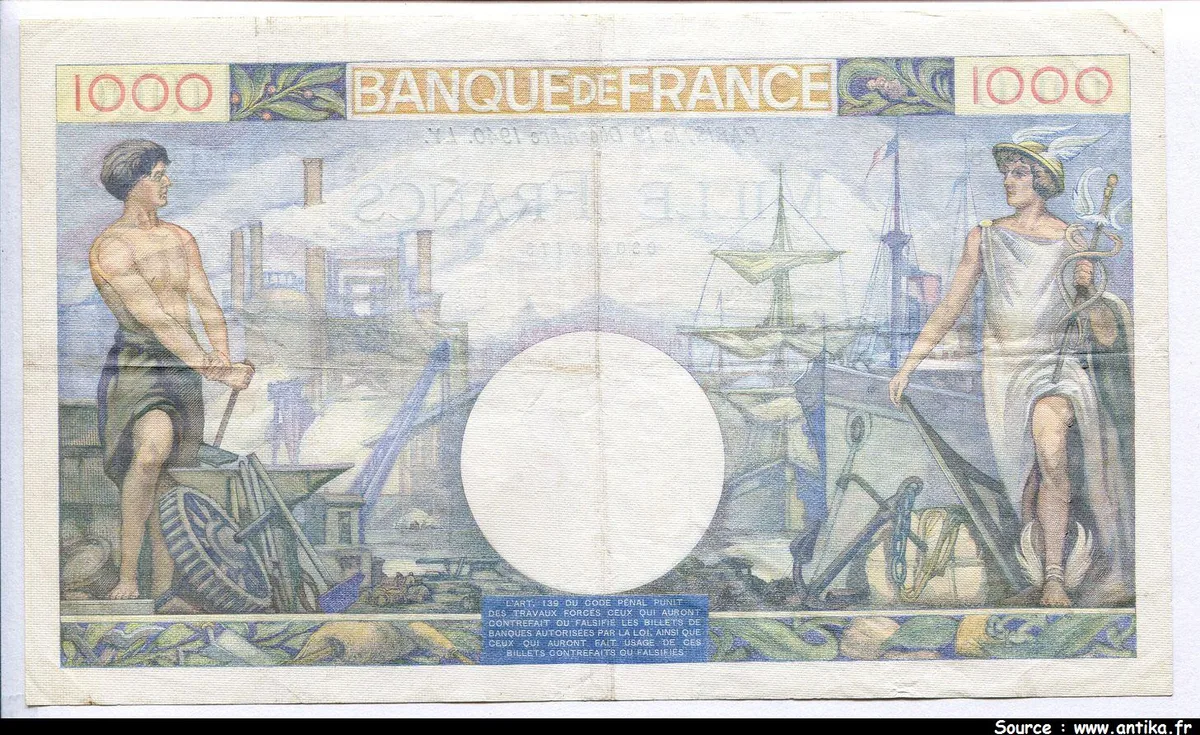 1000 FRANCS COMMERCE & INDUSTRIE - Type 1940