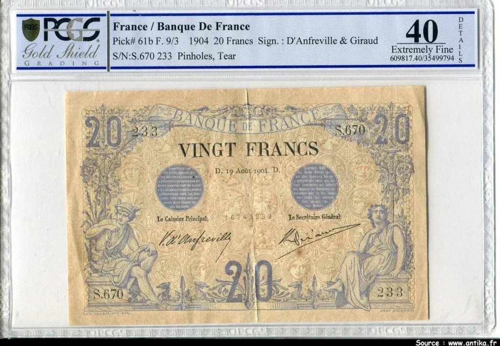 20 FRANCS NOIR - Type 1873