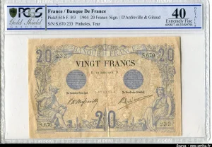20 FRANCS NOIR - Type 1873