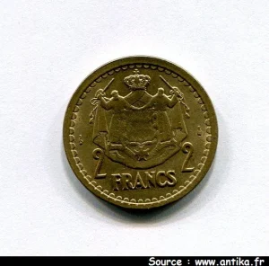 2 FRANCS LOUIS II 1922-1949