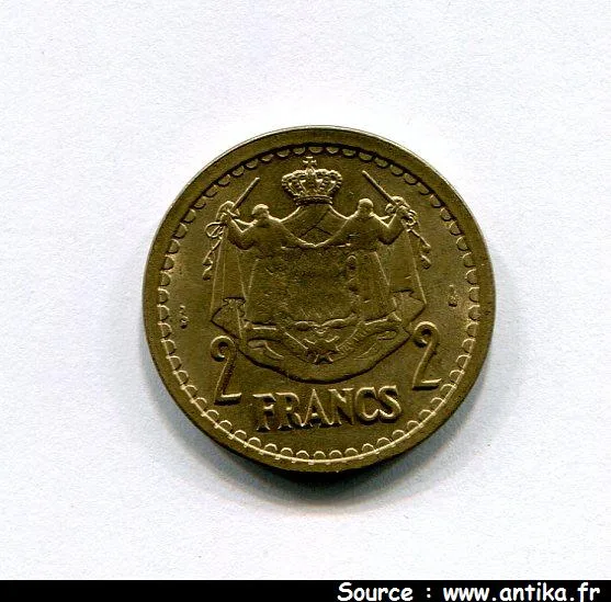 2 FRANCS LOUIS II 1922-1949