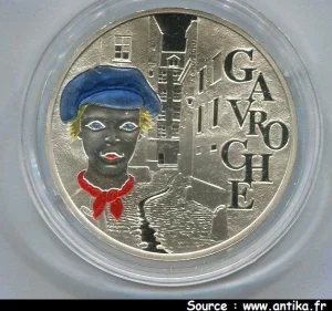 1 1/2 EURO ARGENT MONNAIE DE PARIS GAVROCHE Colorisé