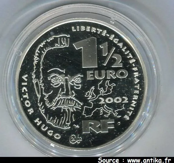 1 1/2 EURO ARGENT MONNAIE DE PARIS GAVROCHE Colorisé