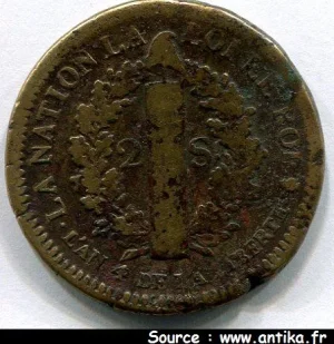 2 SOLS FRANCOIS, An 3 à 5 LOUIS XVI