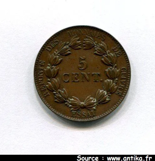 5 CENTIMES ESSAI Cuivre du 5 CENTS LOUIS PHILIPPE