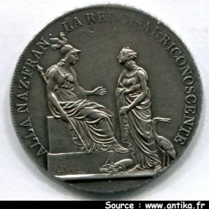 SCUDO de 6 LIRE Argt AN VIII PCGS AU5 55