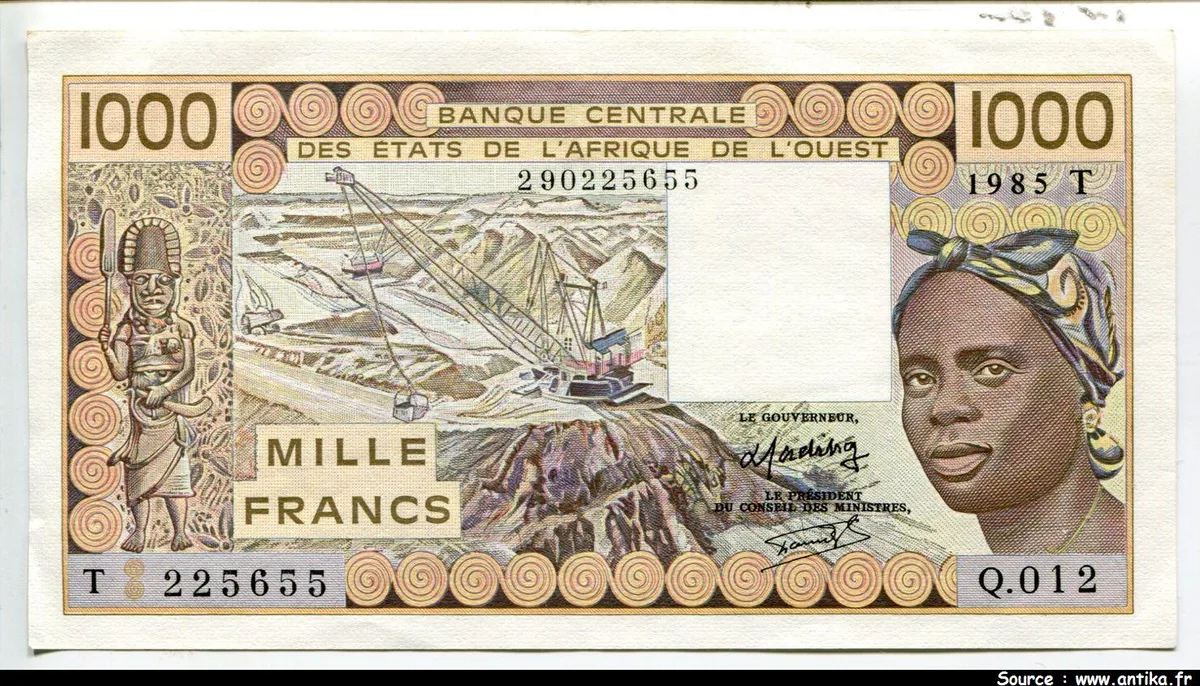 1000 FRANCS Mine de phosphate