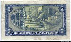 5 Pounds Voilier The Union Bank of Scotland Limited RARE