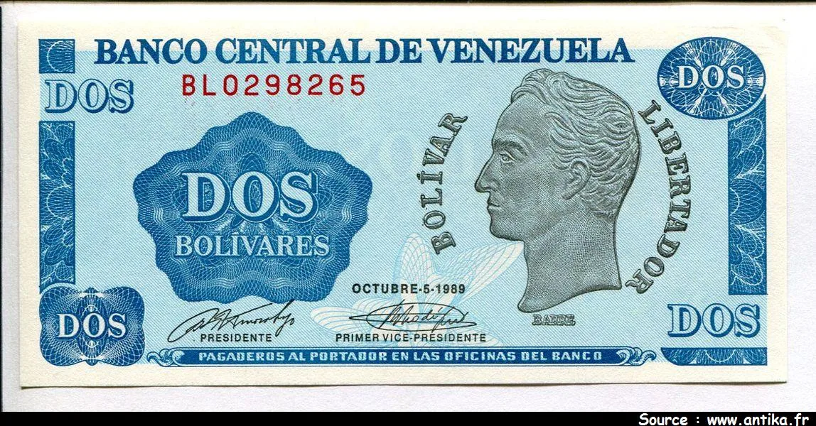 2 Bolivares Simon Bolivar * * * * *