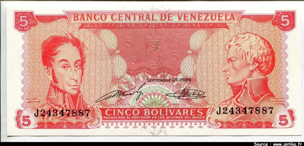 5 Bolivares S.Bolivar & F.di Miranda PROMO