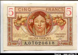 5 FRANCS "Trésor Français"