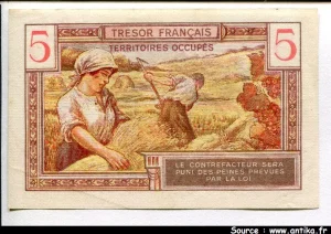 5 FRANCS "Trésor Français"