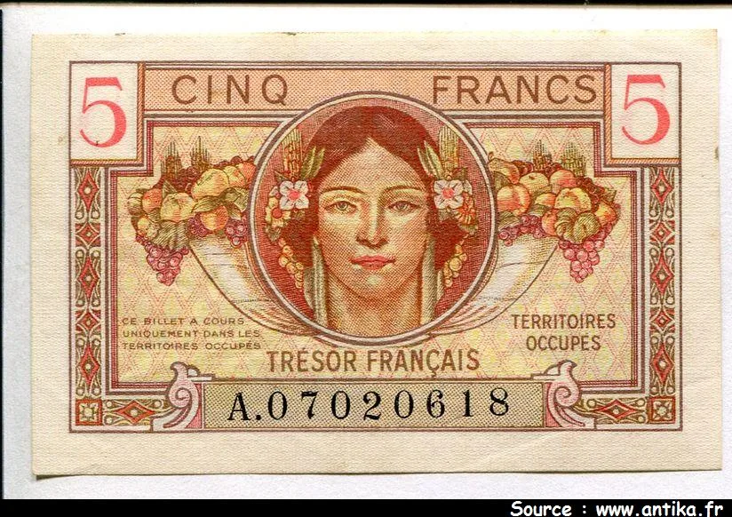 5 FRANCS "Trésor Français"