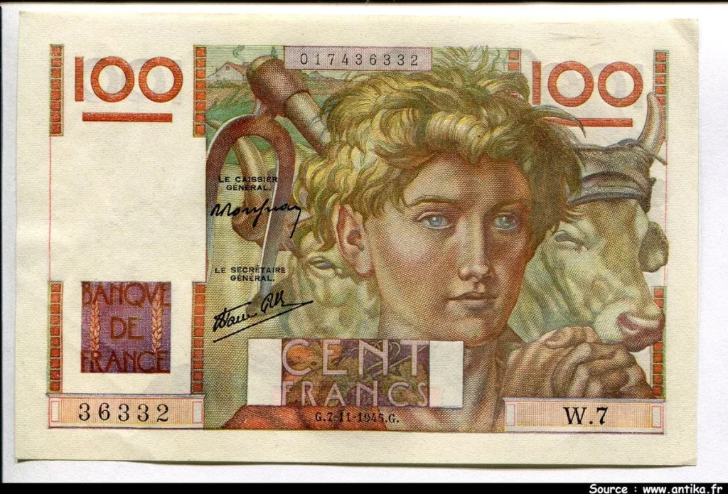 100 FRANCS JEUNE PAYSAN - Type 1945