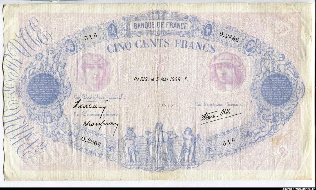 500 FRANCS BLEU & ROSE -Type 1888 modifié