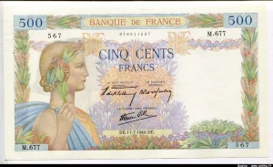 500 FRANCS LA PAIX - Type 1939