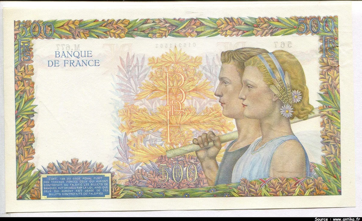 500 FRANCS LA PAIX - Type 1939