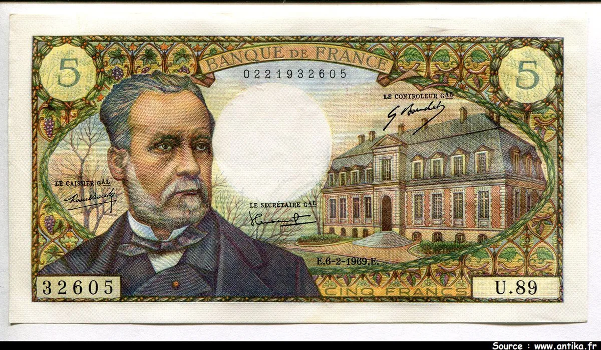 5 FRANCS PASTEUR - Type 1966