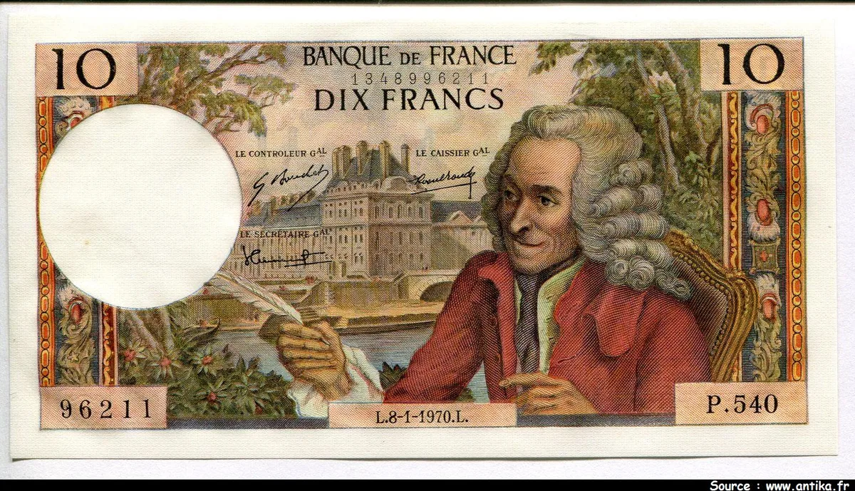 10 FRANCS VOLTAIRE - Type 1963
