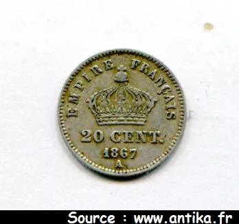 20 CENTIMES NAP III T.L G.M