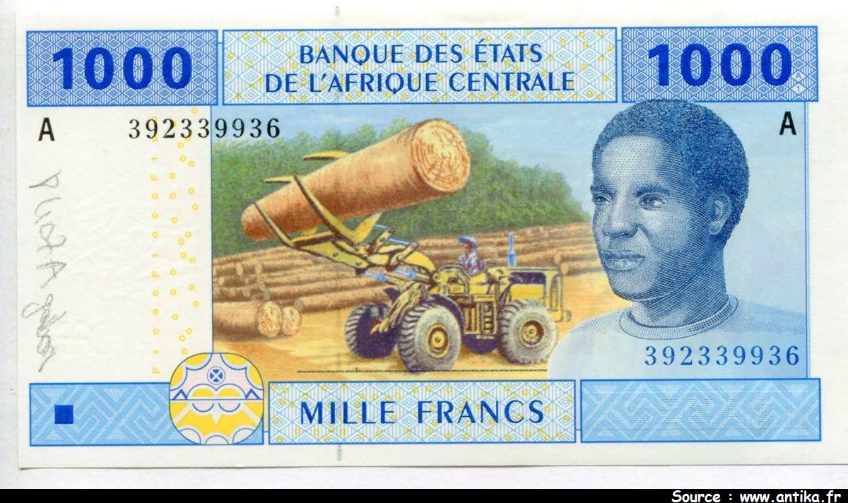 1000 Francs Tracteurs & Tronc arbre * * * * * * * * * A:Gabon