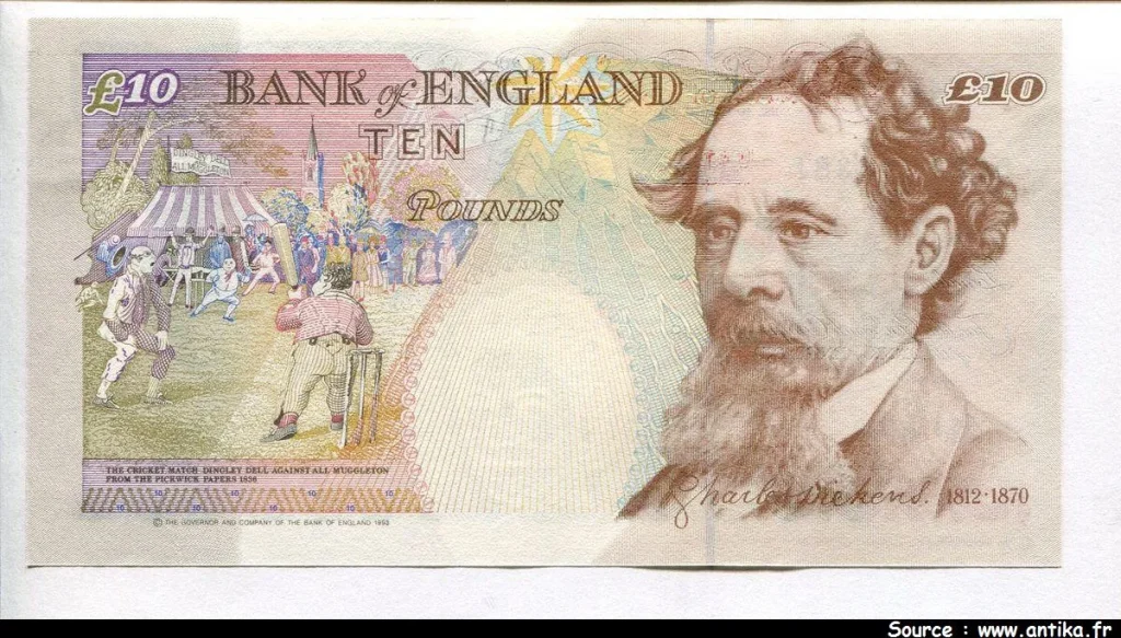 10 Pounds Elizabeth II & Charles Dickens * * *