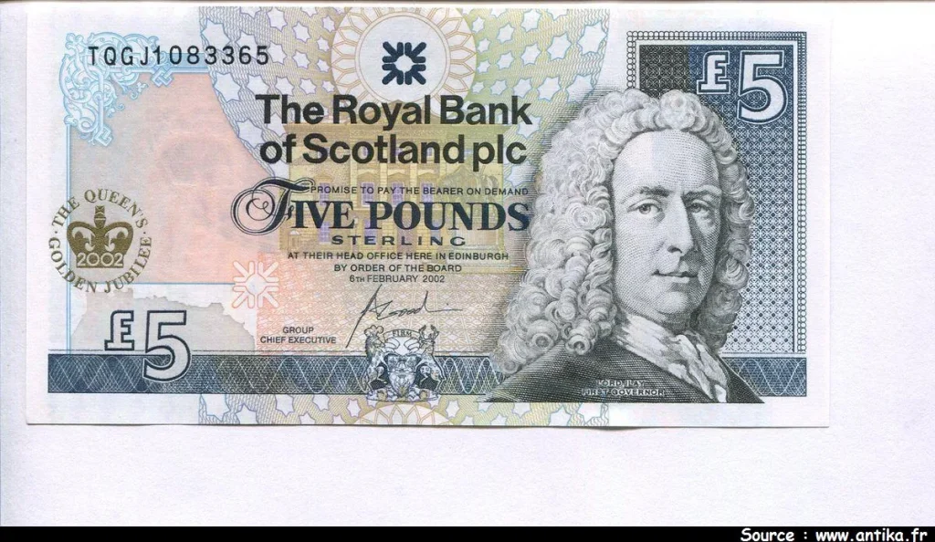 5 Pounds The Royal Bank of Scotland Commémoratif Jubilé de la Reine * * * * * RARE