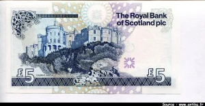 5 Pounds Lord Ilay R.B of Scotland plc & Château de Culzean * * * * * * * * *