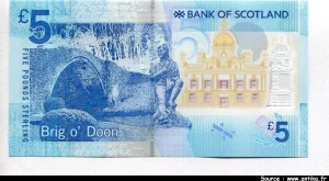 5 Pounds Sir Walter Scott & Brig O Doon * * * * * * * * * * * * *