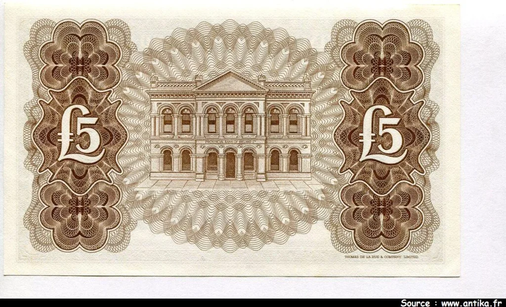 5 Pounds Provincial Bank of Irland Limited Caméo portrair Archaïque * * * *