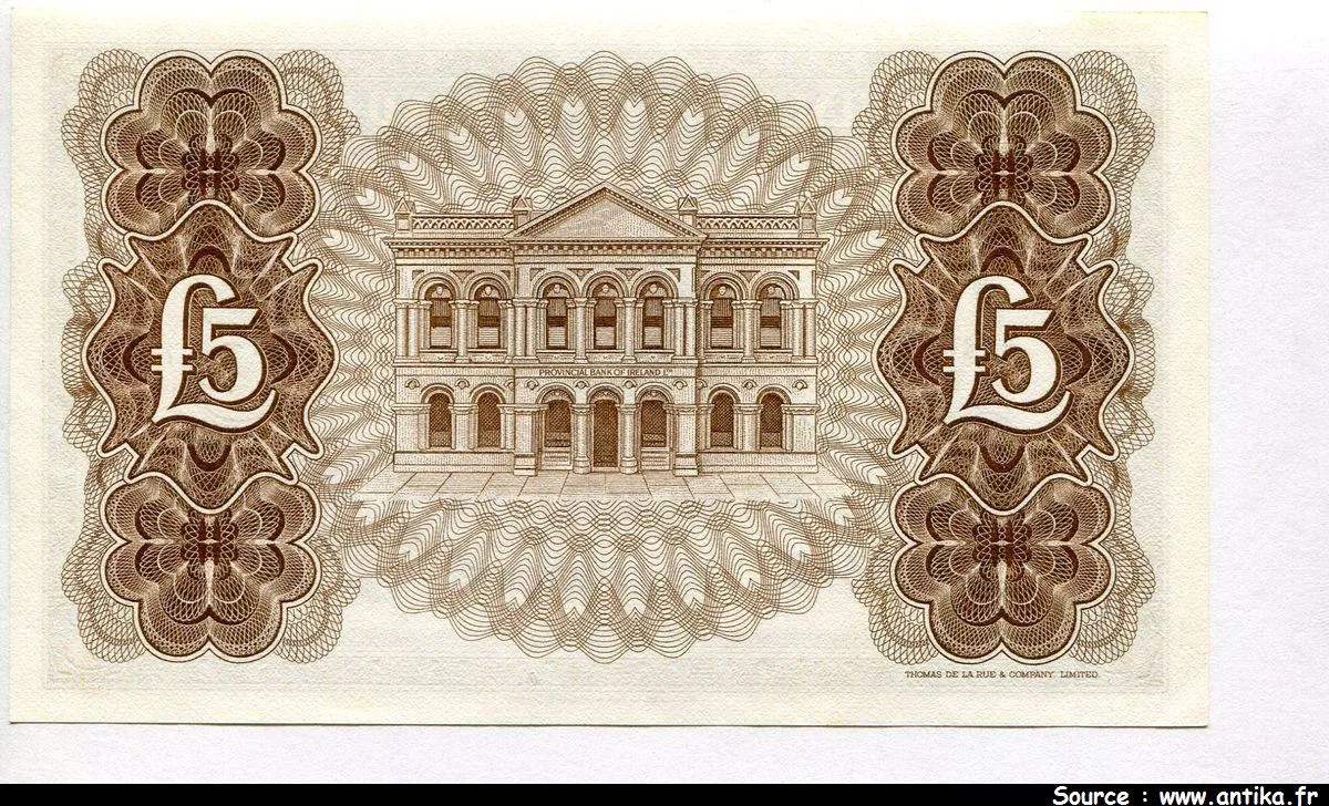 5 Pounds Provincial Bank of Irland Limited Caméo portrair Archaïque * * * *