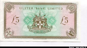 5 Pounds Ulster Bank Limited Pont & Armoirie * * * * * * * *