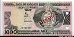 1000 Vatu Guerrier & Barque SPECIMEN Perforé 2 Trous N°AA000000
