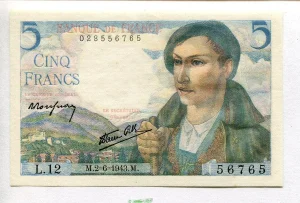 5 FRANCS BERGER - Type 1943
