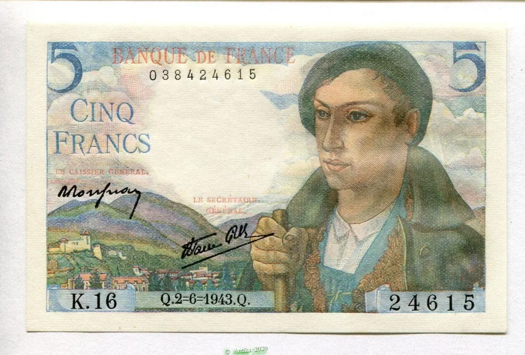 5 FRANCS BERGER - Type 1943