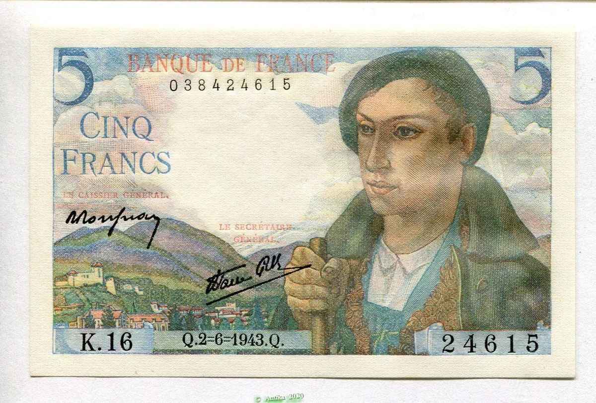 5 FRANCS BERGER - Type 1943