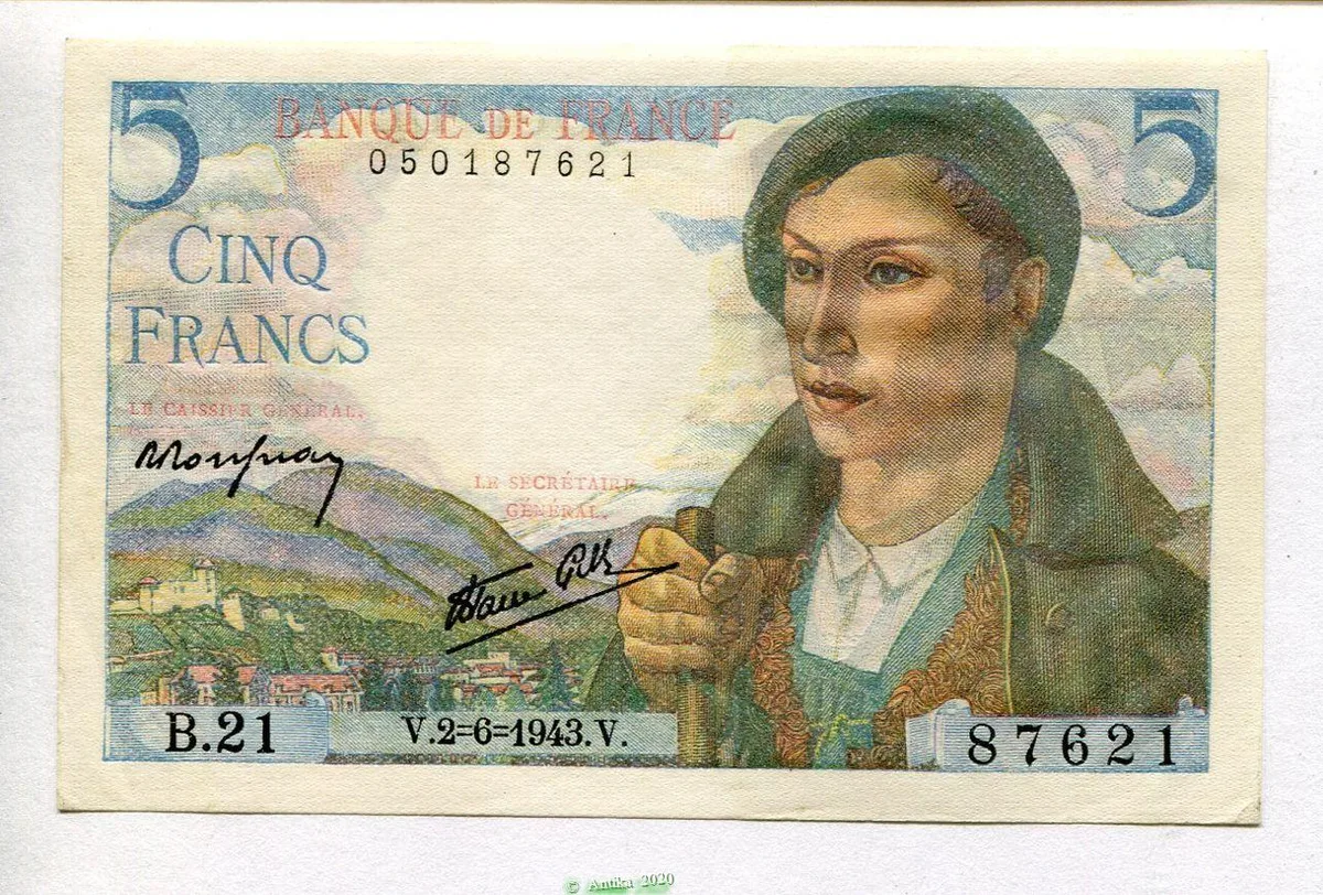 5 FRANCS BERGER - Type 1943